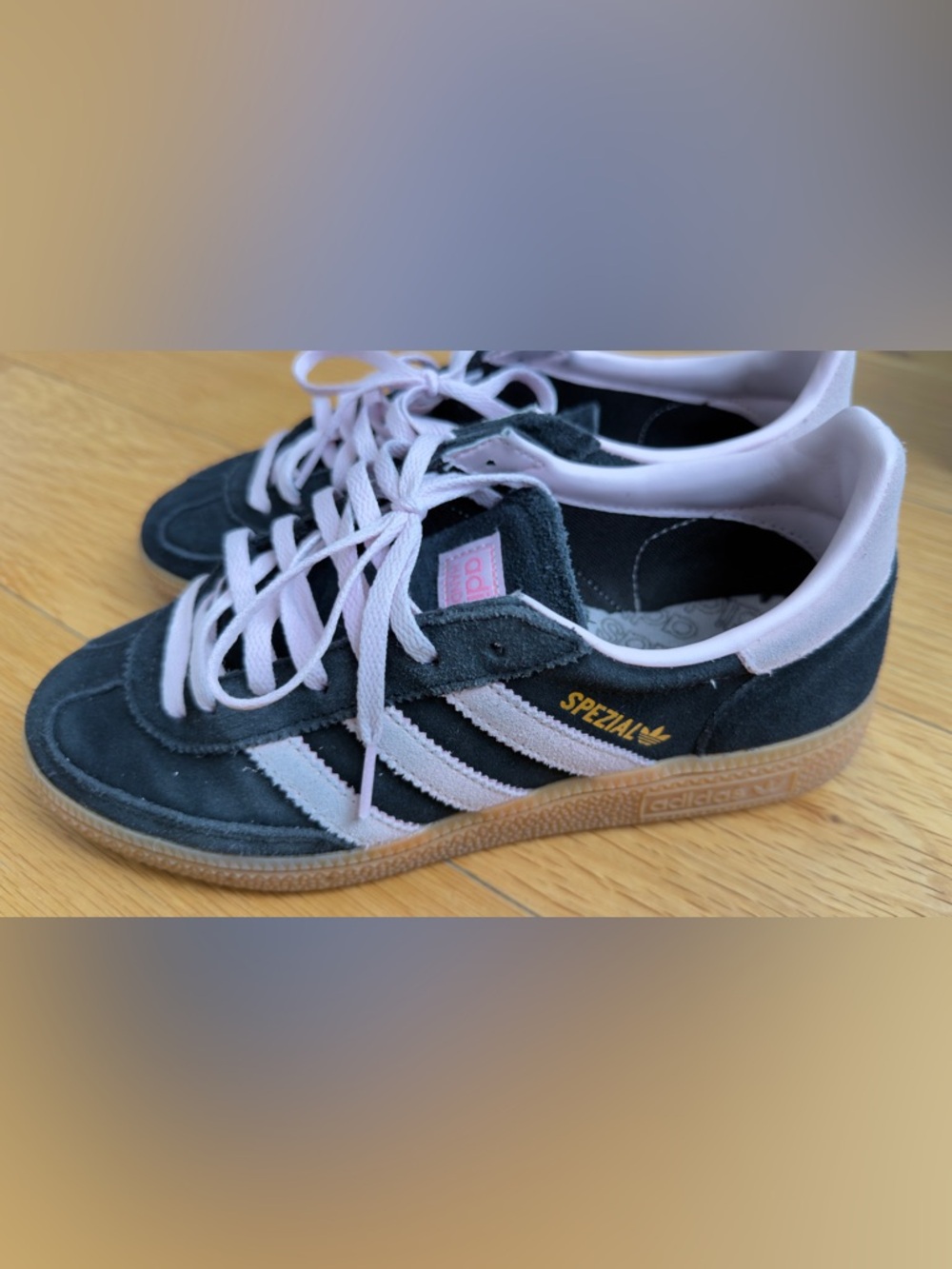 adidas Spezial Suede Sneakers in Black and Light Pink